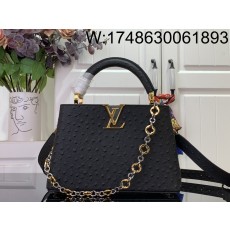 [88factory] 루이비통 카퓌신 BB 타조무늬 22*12*8cm M12936 블랙