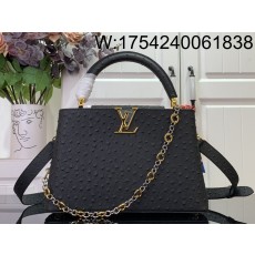 [88factory] 루이비통 카퓌신 미디엄 타조무늬 20*11*31.5cm M12935 블랙