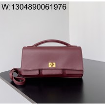 [dxg] 발렌시아가 벨 에어 스몰 클러치 온 스트랩 와인 골드 장식 26.9*13.9*5.3cm