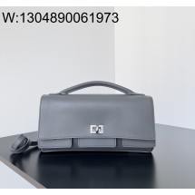 [dxg] 발렌시아가 벨 에어 스몰 클러치 온 스트랩 그레이 실버 장식 26.9*13.9*5.3cm