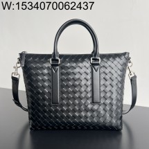 징 팩토리 보테가베네타 인트레치아토 소프트 브리프케이스 블랙 815784  35*29*7cm