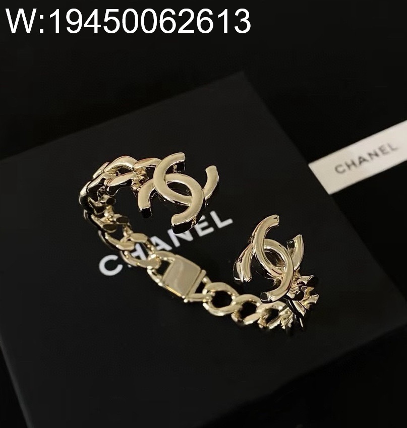 AGG 샤넬 더블 CC로고 팔찌 골드