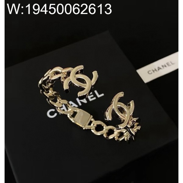 AGG 샤넬 더블 CC로고 팔찌 골드