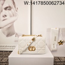 [JHL] 디올 소프트 디올 카로 스몰 백 매크로까나쥬 램스킨 화이트 금장 20*13*7cm