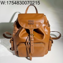 [JHL] 미우미우 레더 백팩 꼬냑 5BZ042 29.5*25*12.5cm