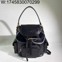 [JHL] 미우미우 레더 백팩 블랙 5BZ043 22*18*11.5cm