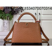 [88factory] 루이비통 카퓌신 스몰 타조무늬 27*18*9cm M24714 브라운