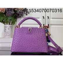 [88factory] 루이비통 카퓌신 스몰 타조무늬 27*18*9cm M24714 퍼플