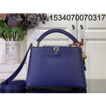 [88factory] 루이비통 카퓌신 스몰 타조무늬 27*18*9cm M24714 다크 블루