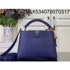 [88factory] 루이비통 카퓌신 스몰 타조무늬 27*18*9cm M24714 다크 블루