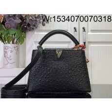 [88factory] 루이비통 카퓌신 스몰 타조무늬 27*18*9cm M24714 블랙