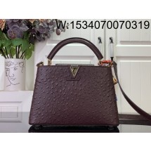 [88factory] 루이비통 카퓌신 스몰 타조무늬 27*18*9cm M24714 와인