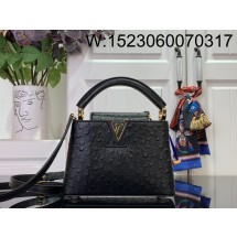 [88factory] 루이비통 카퓌신 미니 타조무늬 21*14*8cm M94227 블랙