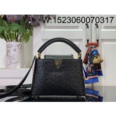 [88factory] 루이비통 카퓌신 미니 타조무늬 21*14*8cm M94227 블랙