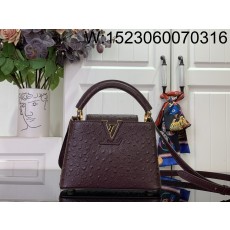 [88factory] 루이비통 카퓌신 미니 타조무늬 21*14*8cm M94227 와인