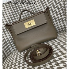 [장인의집,심안공장] 에르메스 2424 미니 금장 배색 코끼리 회색 sw/eve