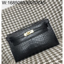 [장인의집] 에르메스 켈리 22 금장 블랙 악어가죽 mz