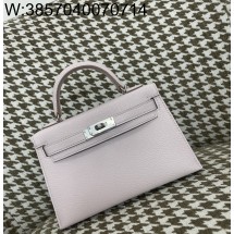 [장인의집] 에르메스 켈리 19 은장 핑크 보라 산양가죽