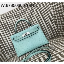 [장인의집] 에르메스 켈리 19 은장 민트 타조가죽