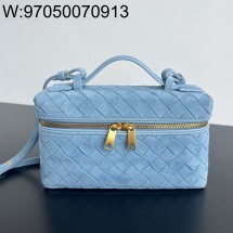 징 팩토리 보테가베네타 뱅뱅 배니티 케이스 789109 22*12.5*5cm 스웨이드 블루