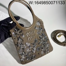 [JHL] 미우미우 자수 개버딘 아이비 백 올리브 그린 5BA281 20*24cm