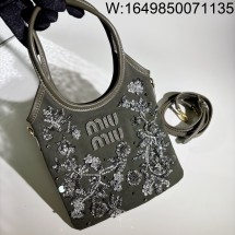 [JHL] 미우미우 자수 개버딘 아이비 백 군방색 5BA281 20*24cm