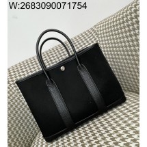 [장인의집] 에르메스 가든파티 30 캔버스 은장 배색 블랙 negonda