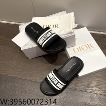 [QR 5009] 디올 디올리비에라 D 웨이 슬리퍼 샌들 블랙