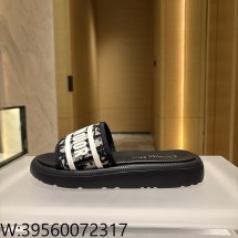 [QR 5009] 디올 디올리비에라 D 웨이 슬리퍼 샌들 블랙 오블리크