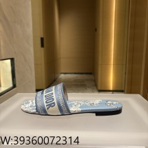 [QR 5009] 디올 디올리비에라 D 웨이 샌들 뮬 플랫 슈즈 스카이 블루