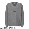 [잔디집2] 디올 모노그램 자수 양털 V넥 순색 니트 그레이