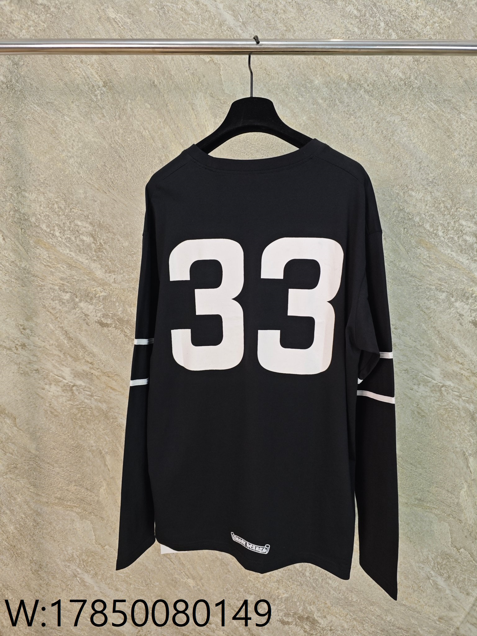 GTR공장 크롬하츠 뒷면 점보 33 프린트 긴팔티 블랙