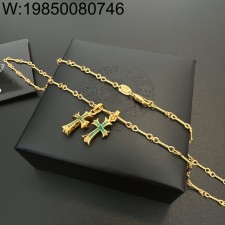 AGG 크롬하츠 더블 십자가 펜던트 목걸이 골드