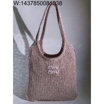 [JHL] 미우미우 아이비 스팽글 메쉬 백 5BG231 35*40cm 핑크