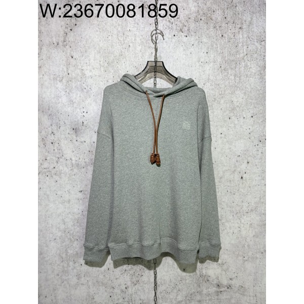[사슬공장] 로에베 SS25 로고 자수 단색 후드티 그레이