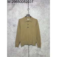 [사슬공장] 버버리 SS25 승마 자수 단색 긴팔 폴로 / 카라티 / 긴팔티 / 폴로티 카키