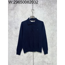 [사슬공장] 버버리 SS25 승마 자수 단색 긴팔 폴로 / 카라티 / 긴팔티 / 폴로티 네이비