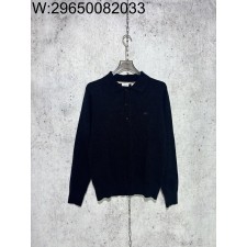 [사슬공장] 버버리 SS25 승마 자수 단색 긴팔 폴로 / 카라티 / 긴팔티 / 폴로티 블랙