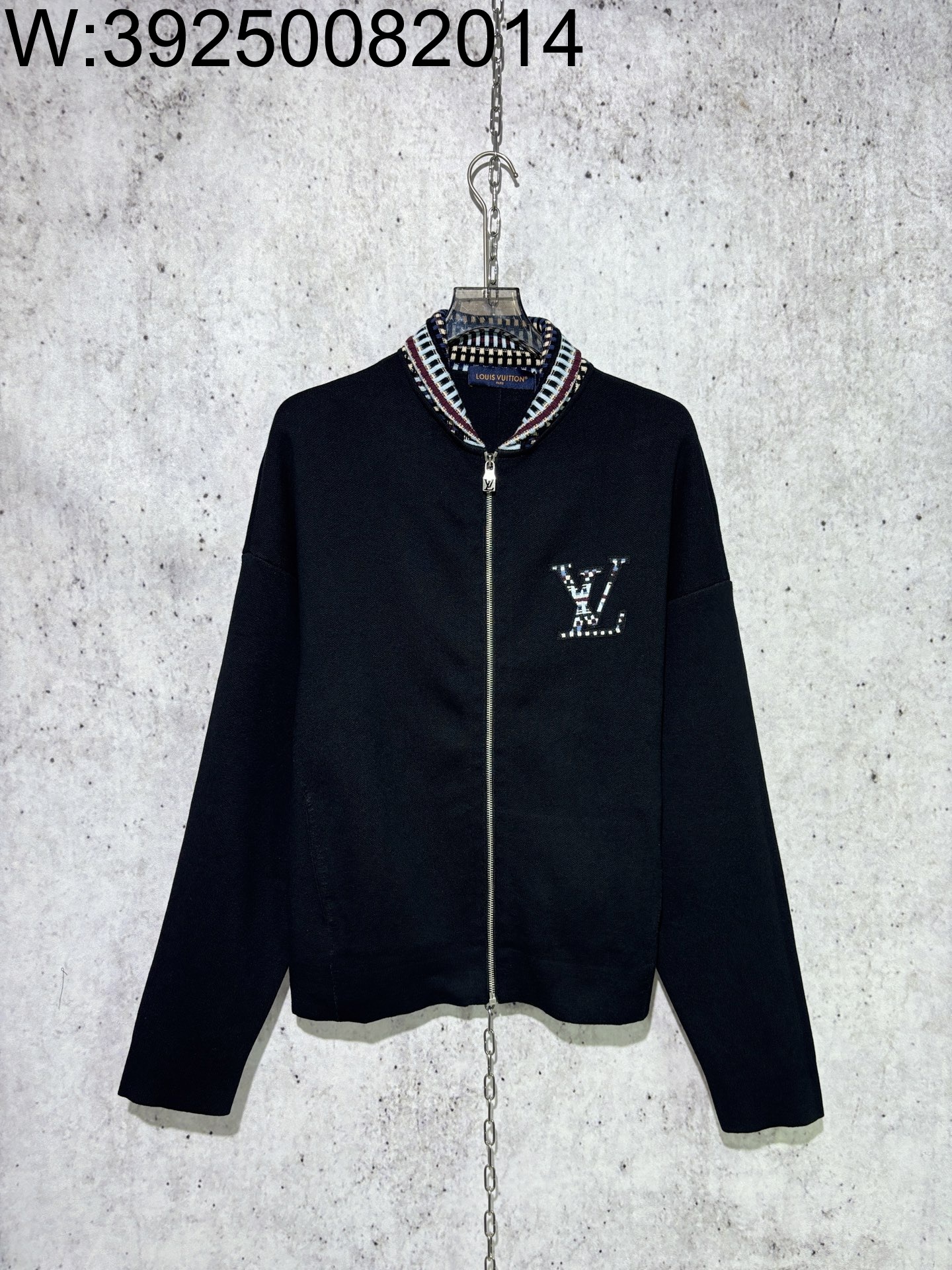 [사슬공장] 루이비통 멀티 컬러 LV 지퍼 니트 가디건 자켓 블랙