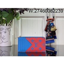 [88factory] 루이비통 모노그램 코인카드 홀더 지퍼 카드지갑 M14762 8*14.5*1cm 블루