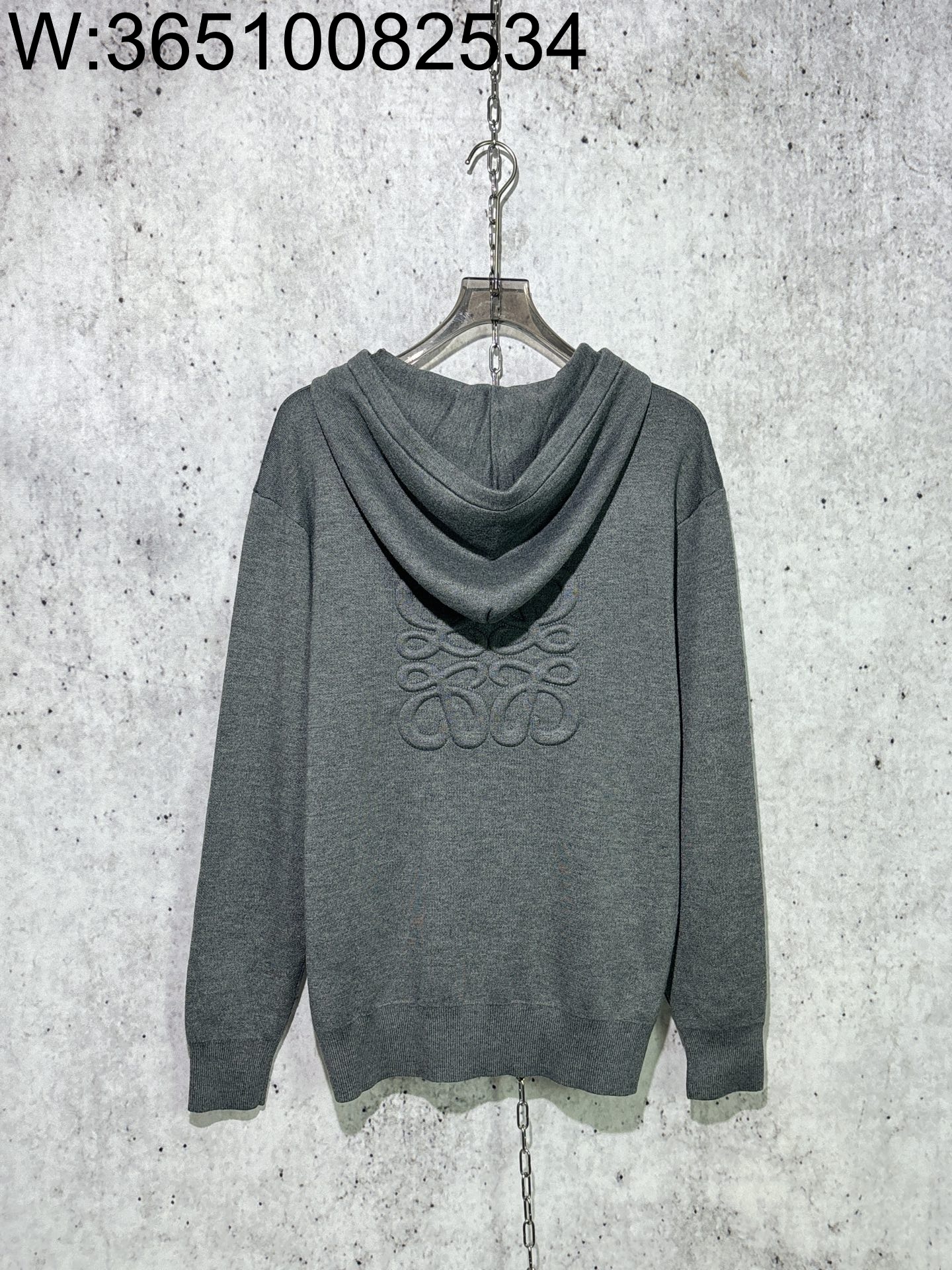 [사슬공장] 로에베 FW25 아나그램 양털 후드집업 그레이