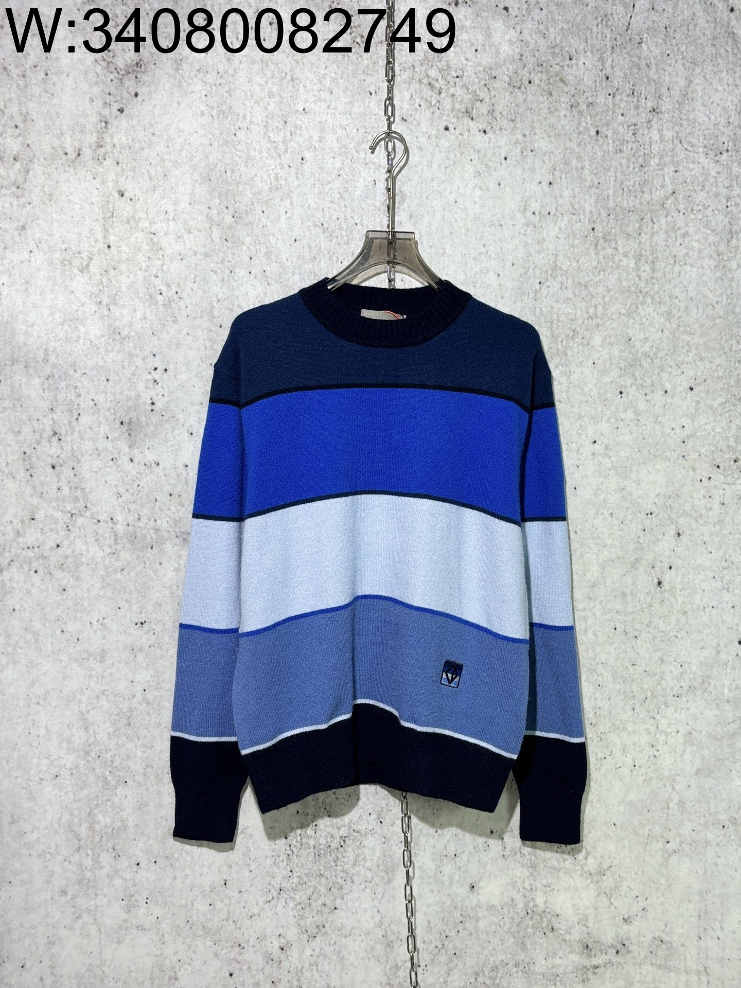 [사슬공장] 디올 FW25 CD 스트라이프 배색 니트 블루