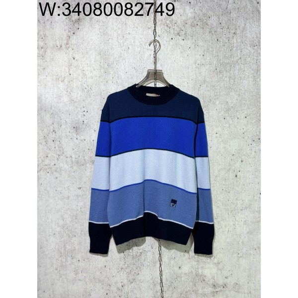 [사슬공장] 디올 FW25 CD 스트라이프 배색 니트 블루