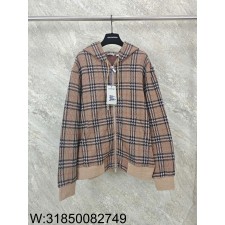 GTR공장 버버리 체크 니트 후드집업 베이지