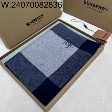 AGG 버버리 TB 캐시미어 체크 스카프 180*32cm 블루