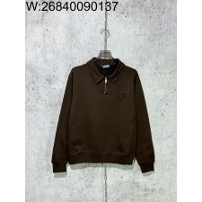 [사슬공장] 프라다 감각 로고 패치 반지퍼 폴로 / 긴팔티 / 카라티 / 폴로티 브라운