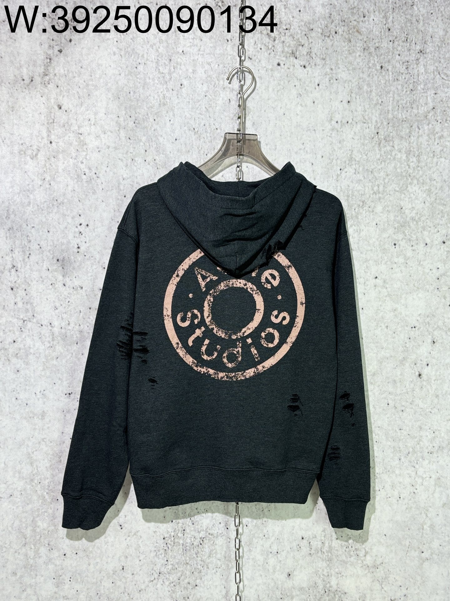 [사슬공장] 아크네 스튜디오 ACNE Studios SS25 대미지 후드집업 블랙