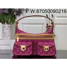 [88factory] 루이비통 빈티지 데님 백 M44464 30*10*19cm 자홍색