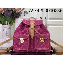 [88factory] 루이비통 빈티지 데님 백팩 M44460 28*38*17cm 자홍색