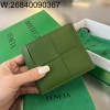 징 보테가베네타 인트레치아토 단색 반지갑 그린 649603 11.5*9.5cm
